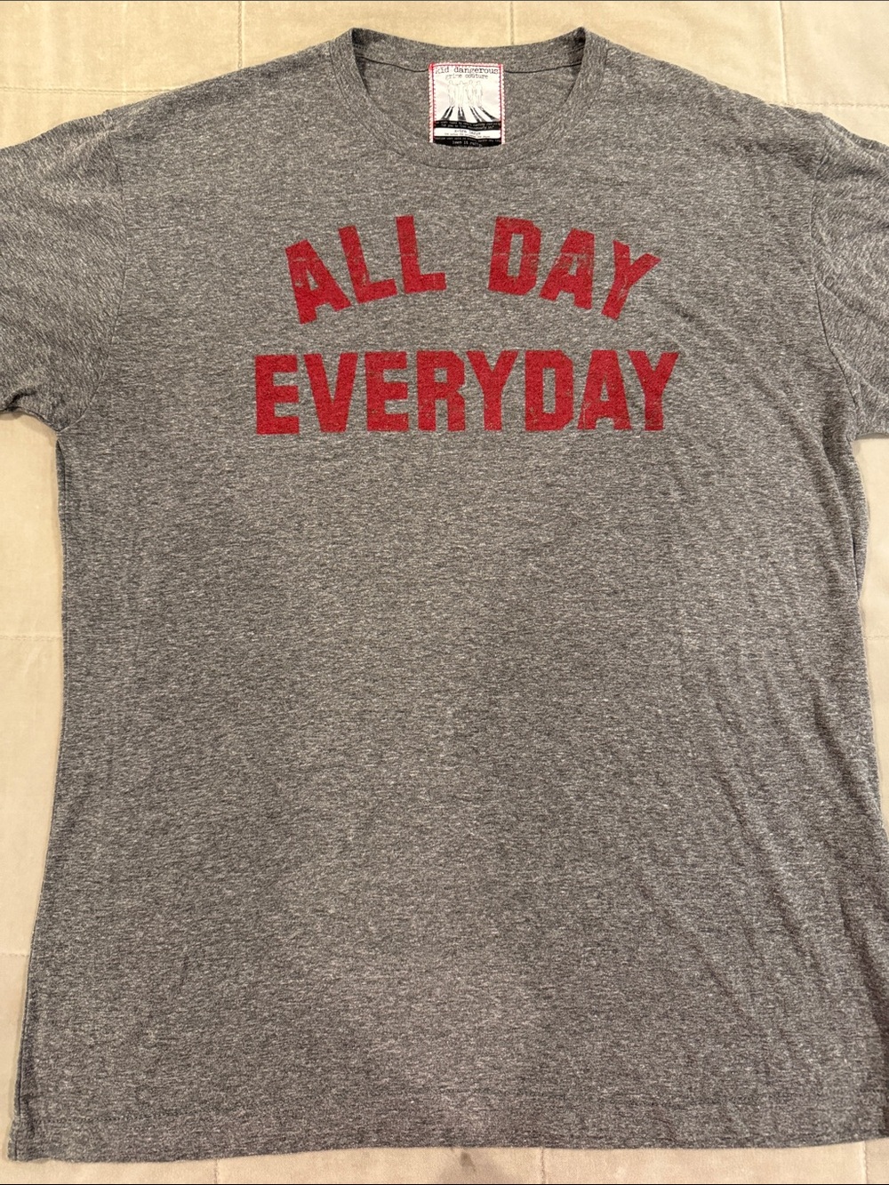 Kid Dangerous "All Day Everyday" Gray Graphic Tee - XL